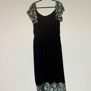 Lane Bryant Black Maxi Dress with White Accents